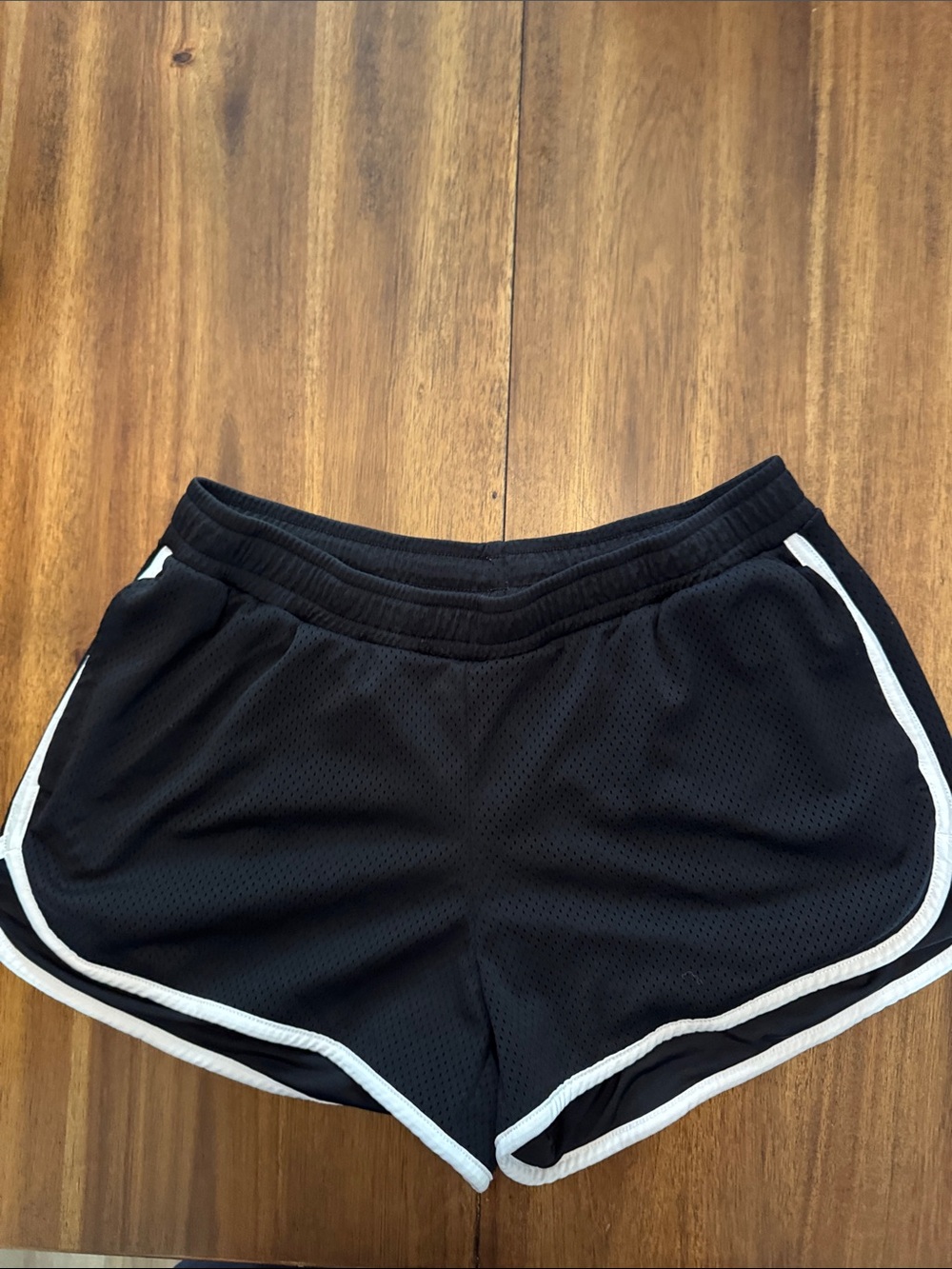 Old Navy Black Athletic Shorts with White Trim